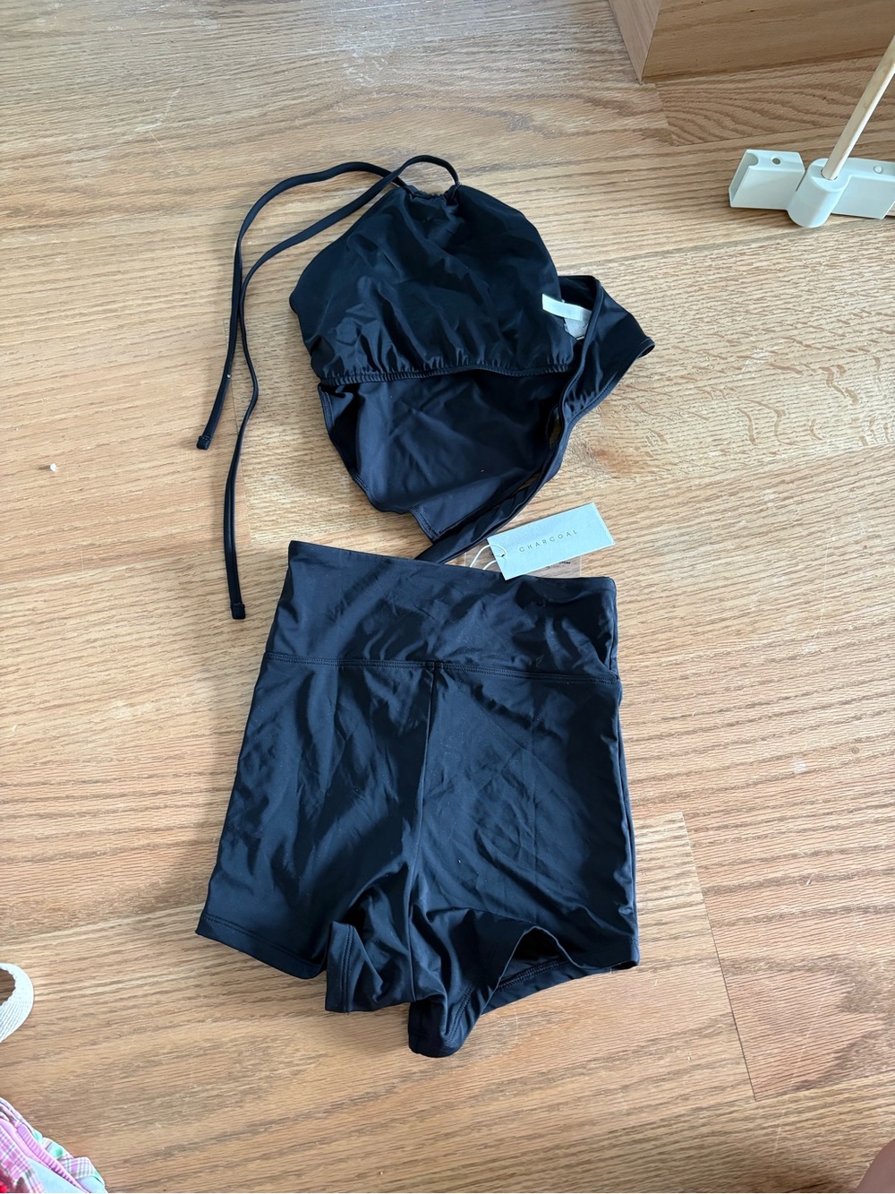 Black Two-Piece Athletic Swim Set - Picture 2 of 2